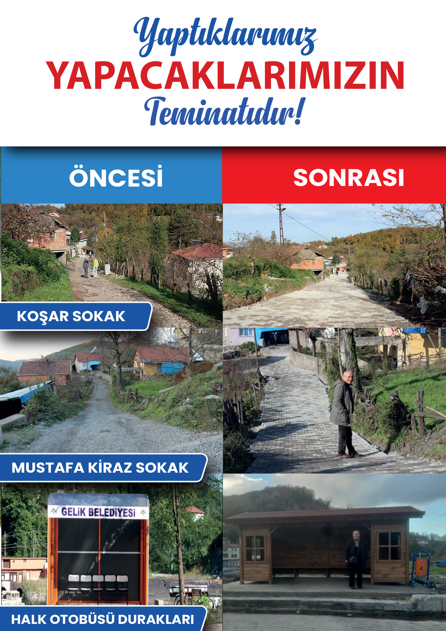 Koşar Sokak, Mustafa Kiraz Sokak, Halk Otobüsü Durakları